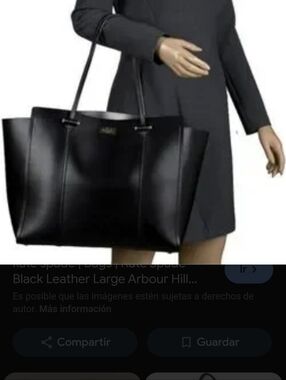 Kate Spade Black Leather Tote Bag -with Magnetic Closure Shoulder Tote